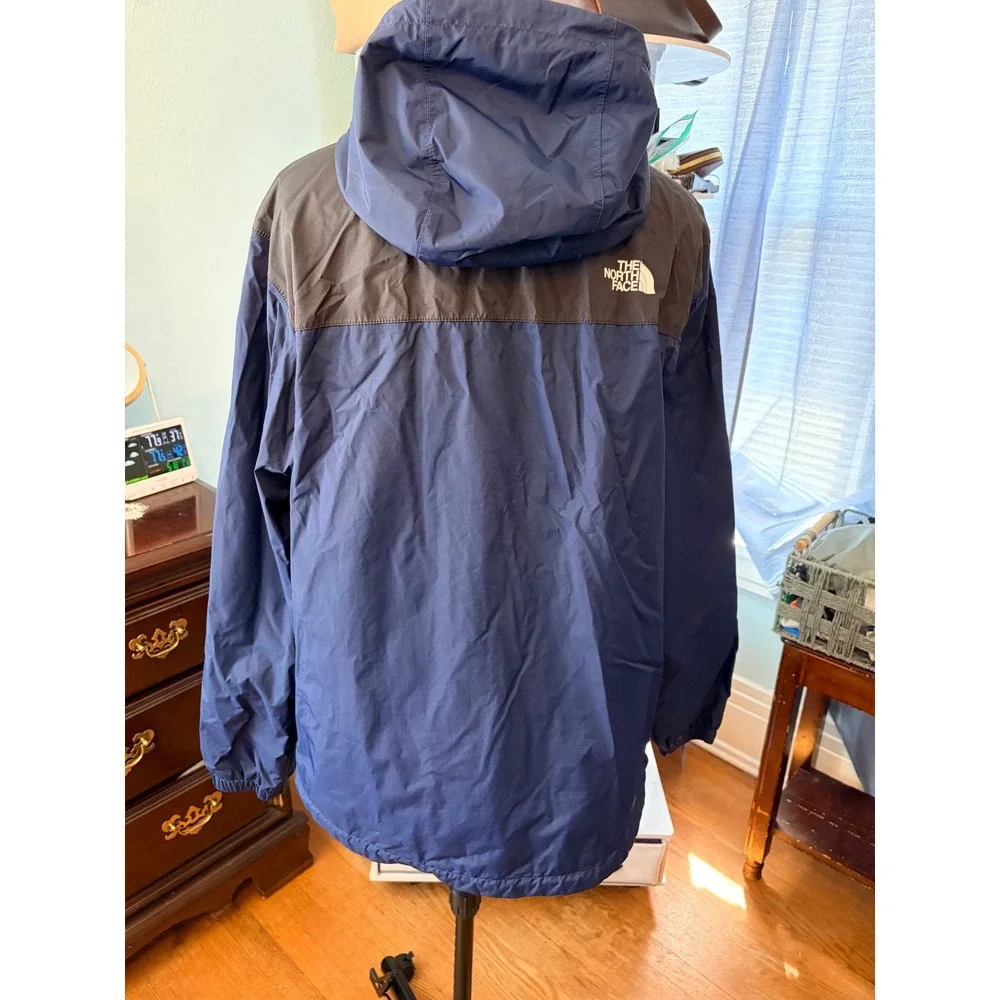 The North Face Rain Jacket L Navy Blue Black Hooded DryVent Windbreaker Gorpcore
